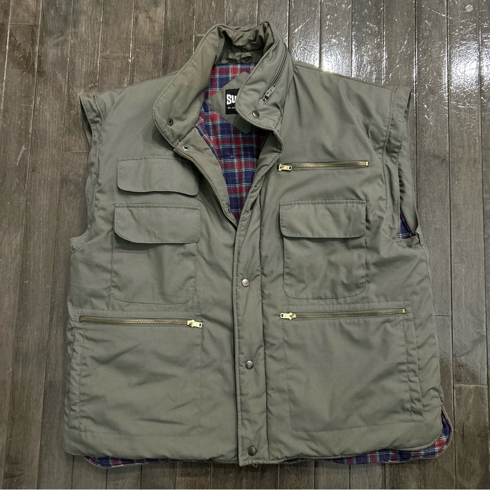 Vintage 80s 90s Survival Generation One men’s large green puffer vest outdoor